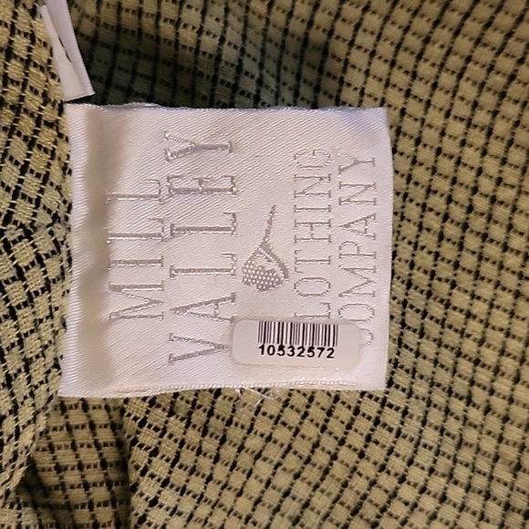 VTG MILL VALLEY Acid Green Tattersall Seersucker Oversized Lagenlook Shacket - Picture 8 of 10